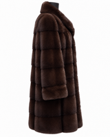 Archive & Vintage 36" Brown Mink Horizontal Coat with Wing Collar