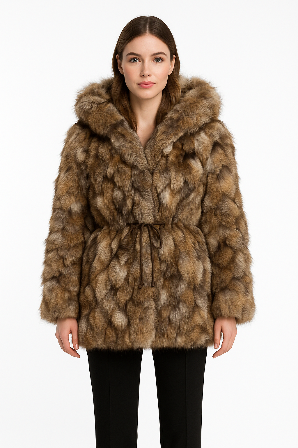 Dyed Sections Fox Parka