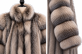 Archive & Vintage 49" Silver Fox Coat with Horizontal Sleeves