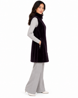 32" Eggplant Dyed Shearling Lamb Vest- Maximilian