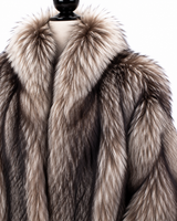 Archive & Vintage 37" Silver Fox Cocoon Coat with Blouson Sleeves