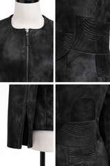 Archive & Vintage Black Dyed Calfskin Jacket with Maze Details