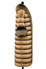 Archive & Vintage Citronella Dyed Chinchilla Coat with Fox Trim- Rindi