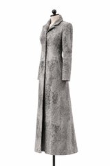 Archive & Vintage Famous High Fashion Designer Silver Swakara Lamb Coat -54"