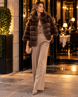 Maximilian 24" Natural Russian Sable Horizontal Bolero Jacket