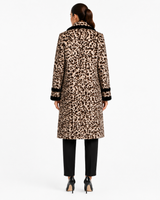 One-of-a-Kind 39" Animal Print Mink Coat with Black dyed Sheared Mink Trim