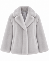 Maximilian 25"Light Grey Dyed Mink Jacket with Notch Collar
