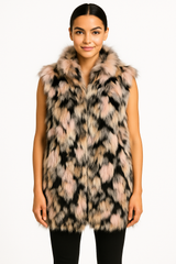 Dyed Fox section Reversible vest