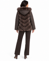 Maximilian One-of-a-Kind 29" Brown Cashmere & Russian Sable Convertible Jacket