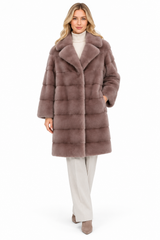 Maximilian One-of-a-Kind 36" Mauve Degrade Dyed Mink Coat with Notch Collar