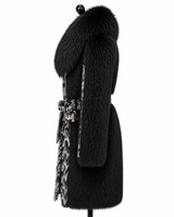 Archive & Vintage Finn Raccoon Coat with Patterned Front Panel-  Viktor & Rolf