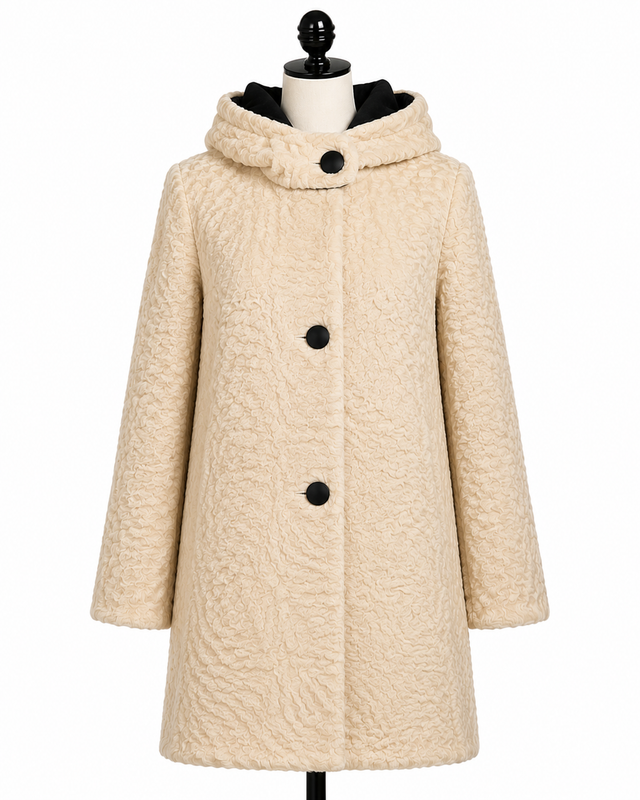 Archive & Vintage Marni Pearl Persian Lamb Coat with hood