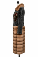 Archive & Vintage Grey Karakul & Sable Convertible Coat
