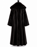 Archive & Vintage 51" Black Onyx Mink Coat with Oversized Wing Collar