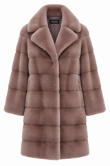 Maximilian One-of-a-Kind 36" Mauve Degrade Dyed Mink Coat with Notch Collar