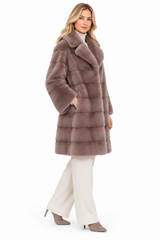 Maximilian One-of-a-Kind 36" Mauve Degrade Dyed Mink Coat with Notch Collar