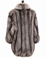 Archive & Vintage 37" Silver Fox Cocoon Coat with Blouson Sleeves