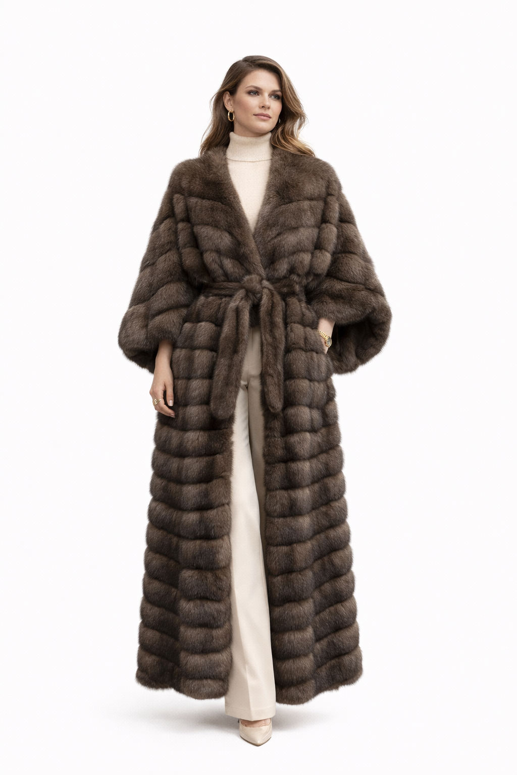 57” Tip-Dyed Barguzin Russian Sable Opera Coat- One of a Kind