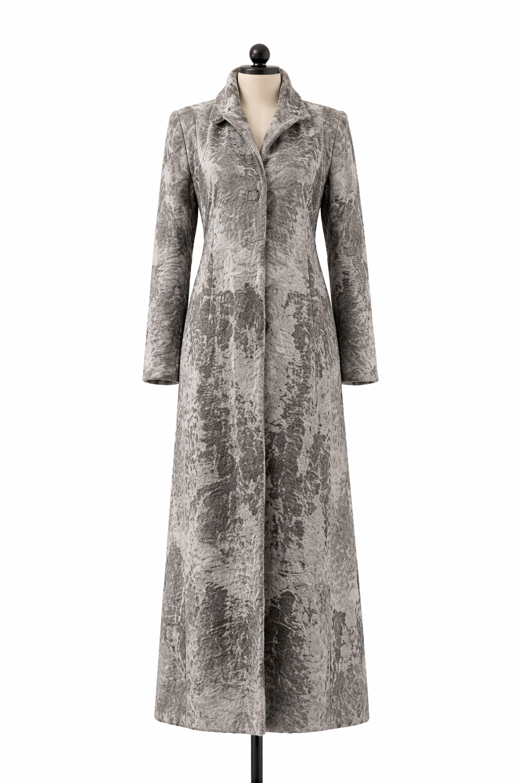 Archive & Vintage Famous High Fashion Designer Silver Swakara Lamb Coat -54"