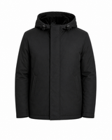 Maximilian 27" Men's Black Dyed Sheared Mink Reversible Hooded Jacket