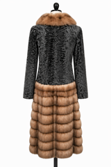 Archive & Vintage Grey Karakul & Sable Convertible Coat