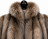 Archive & Vintage 44" Natural Indigo Fox Coat with Stand Collar