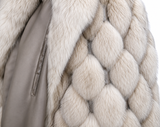 Archive & Vintage 40" Blue Fox Coat with Notch Collar and Leather inserts