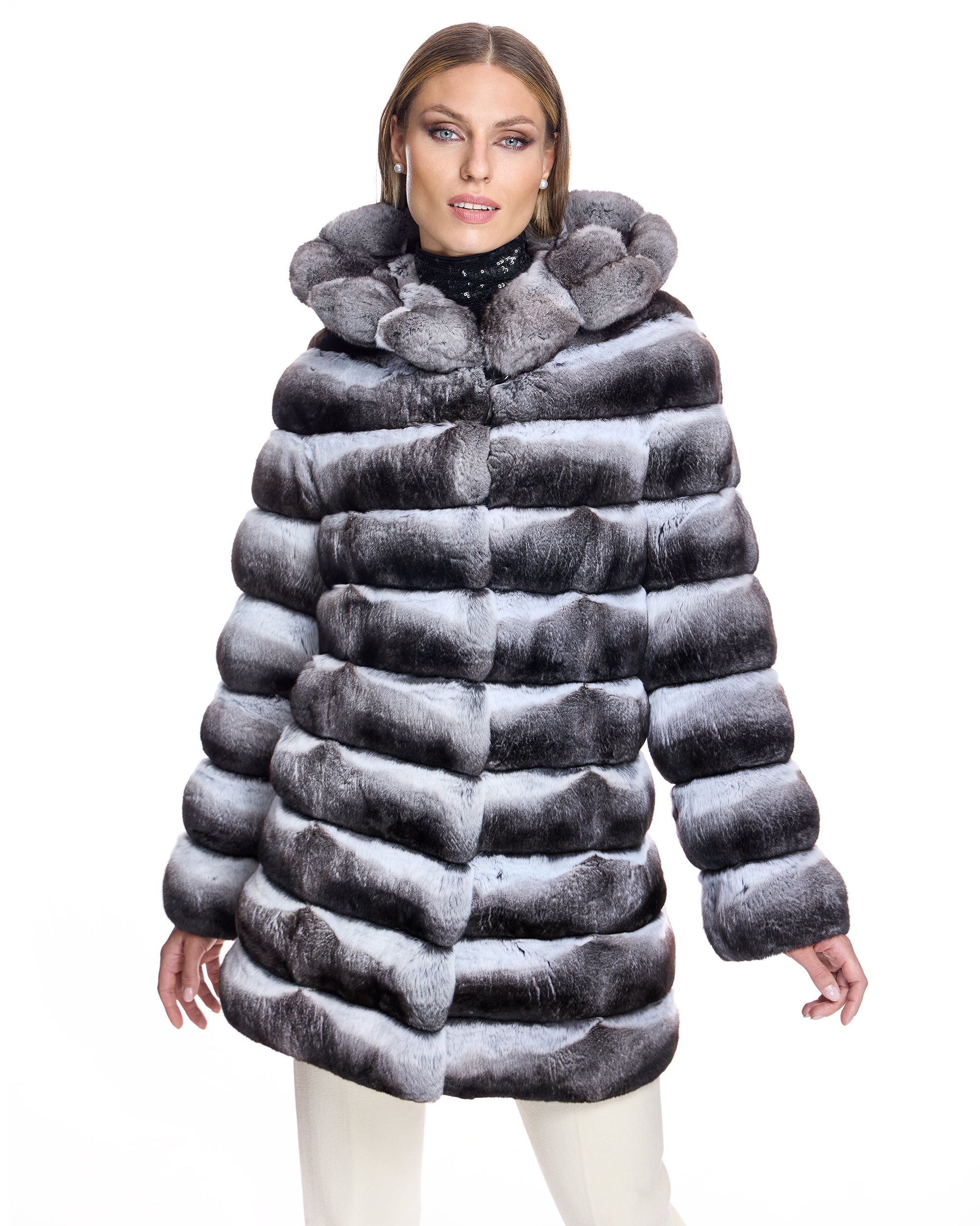 Chinchilla Hooded Coat