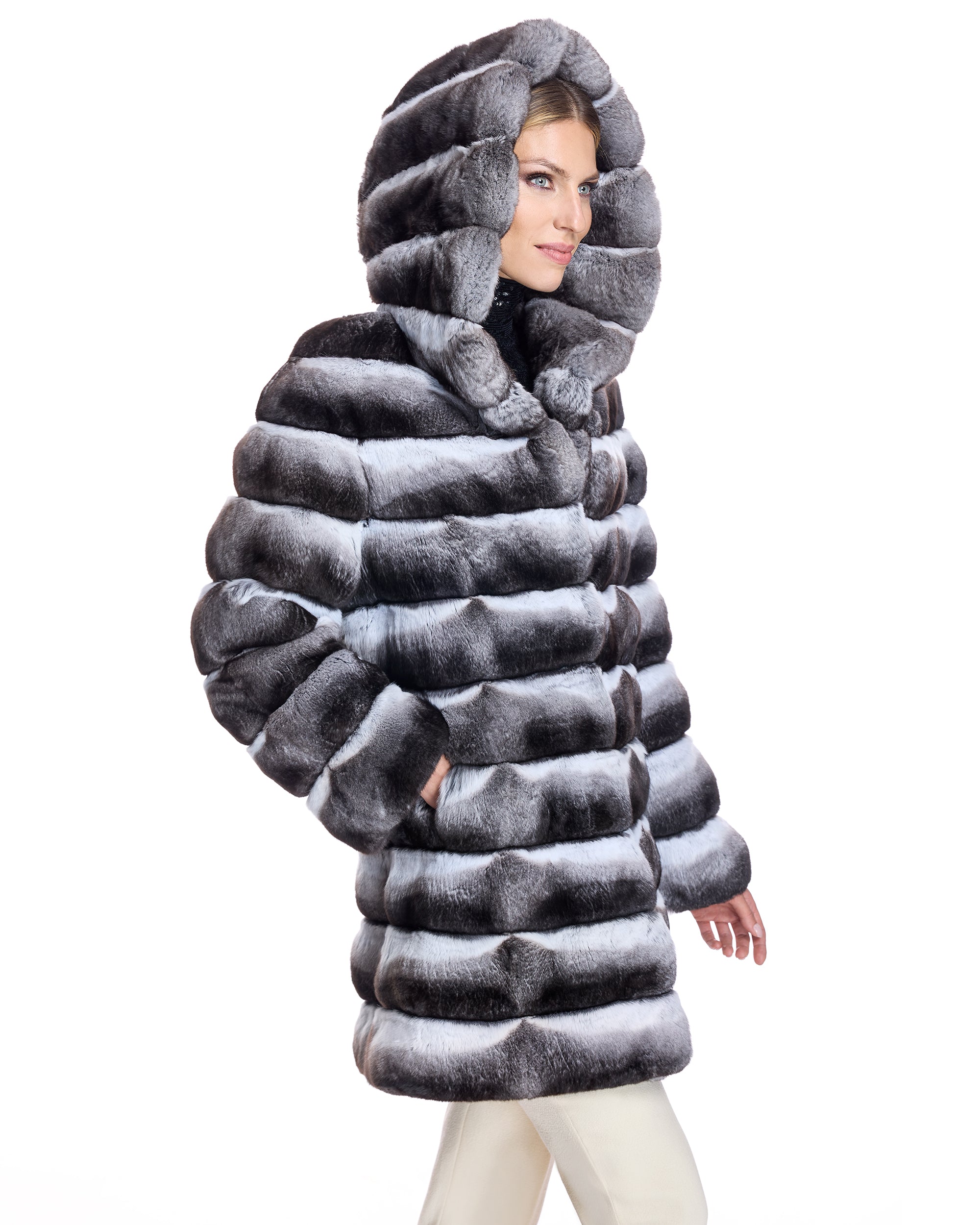Chinchilla Hooded Coat