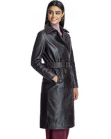 Maximilian Croc Stamped Leather Trench Coat- Maximilian