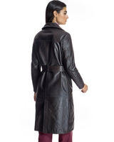Maximilian Croc Stamped Leather Trench Coat- Maximilian
