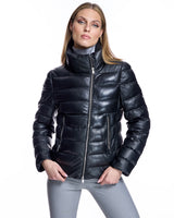 Horizontal Down Filled Leather Jacket-Maximilian