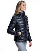 Horizontal Down Filled Leather Jacket-Maximilian