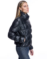 Horizontal Leather Down Puffer Jacket-Maximilian