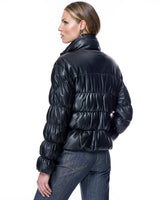 Horizontal Leather Down Puffer Jacket-Maximilian