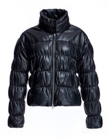Horizontal Leather Down Puffer Jacket-Maximilian