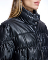 Horizontal Leather Down Puffer Jacket-Maximilian