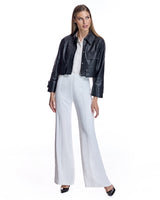 Cropped Leather Utility Jacket- Maximilian