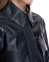 Cropped Leather Utility Jacket- Maximilian