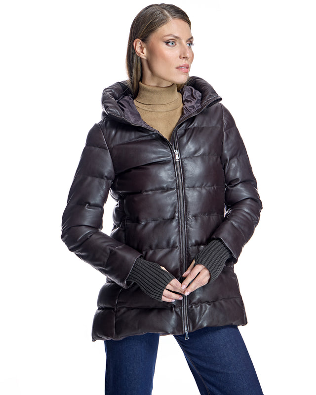 Down-filled Leather Jacket-Maximilian