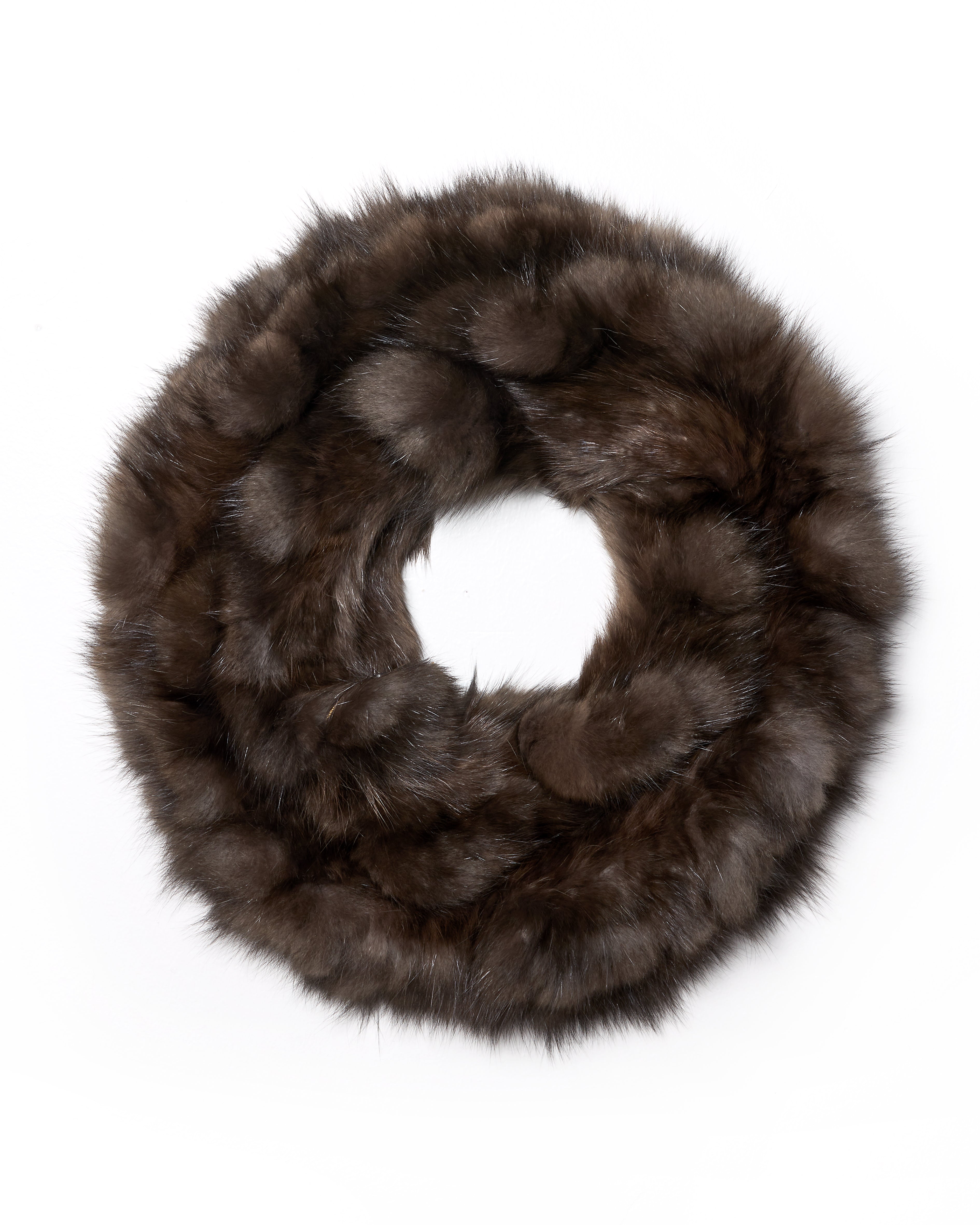 Knitted Sable Sections Infinity Scarf