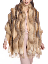 Cashmere Stole With Fox Inserts