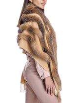 Cashmere Stole With Fox Inserts