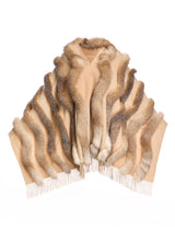 Cashmere Stole With Fox Inserts