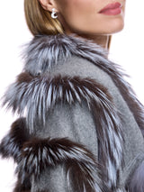 Cashmere Stole With Fox Inserts