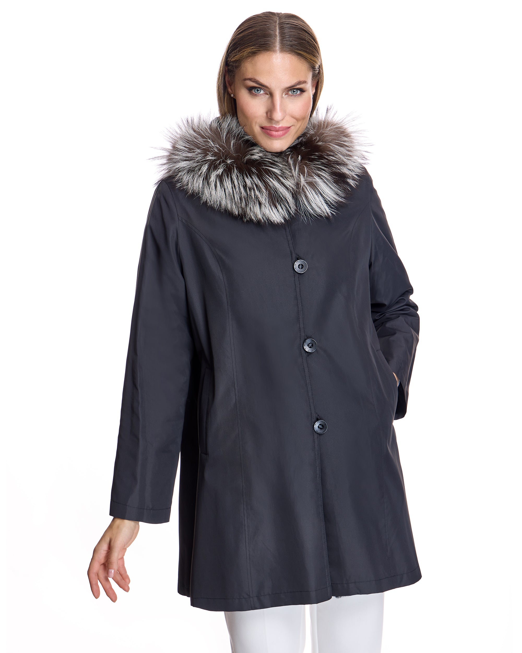 Fur Coats With Fur Hood Collar For Men & Women | Maximilian