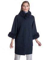 Cashmere Kimono with Cashmere Goat Trim-Maximilian