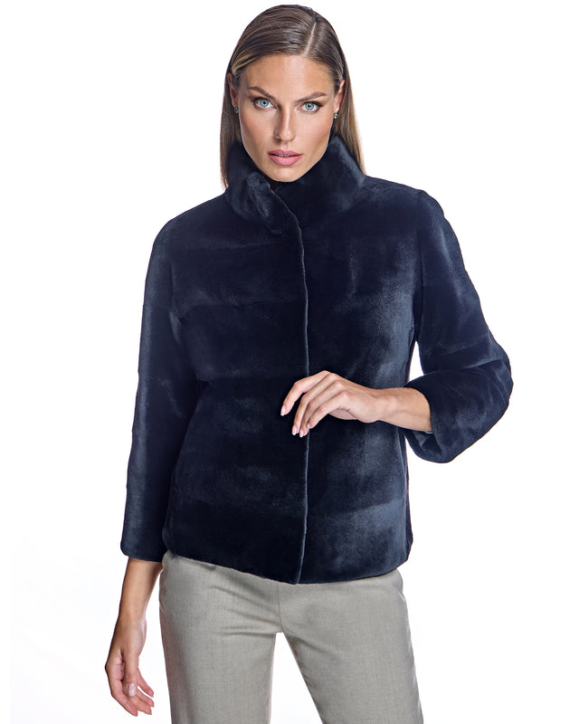 Horizontal Sheared Mink Jacket