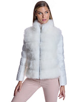 24" Cashmere Goat-Front Mixed- Media Jacket- Maximilian