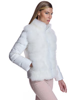24" Cashmere Goat-Front Mixed- Media Jacket- Maximilian